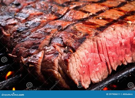 Close Up Of A Medium Rare Steak With Grill Marks Stock Image Image Of