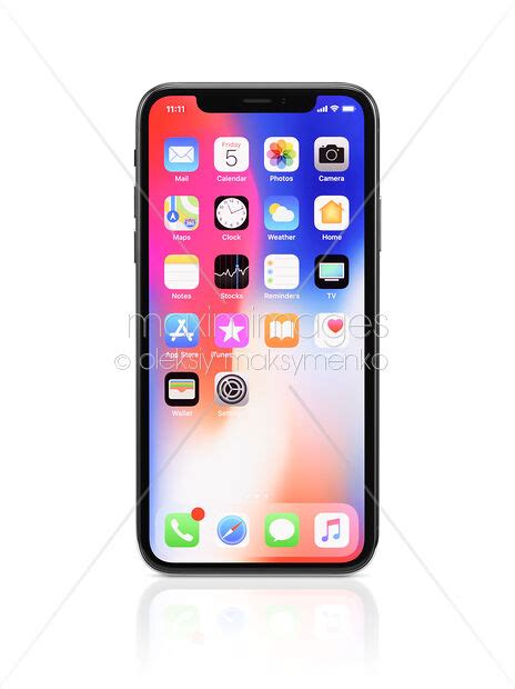 Photo Of Apple Iphone X Smartphone With Colorful Desktop On Display