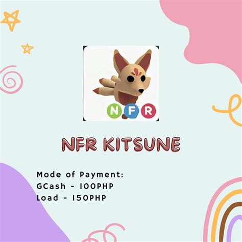 Adopt Me Nfr Kitsune Neon Fly Ride Video Gaming Video Games Others