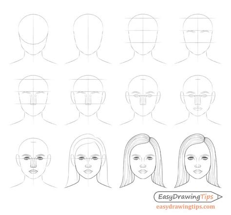 How To Draw A Female Face Step By Step Tutorial Easydrawingtips Female Face Drawing Drawing
