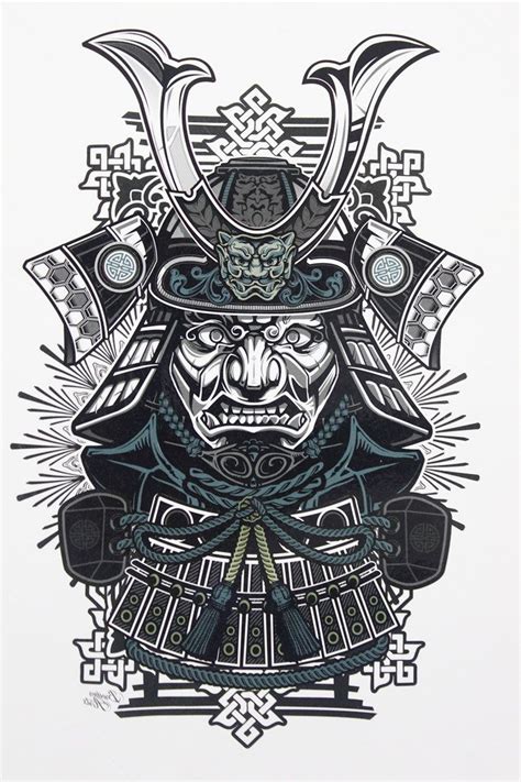 Samurai Tattoo Stencil