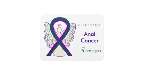 Anal Cancer Awareness Ribbon Custom Angel Magnet