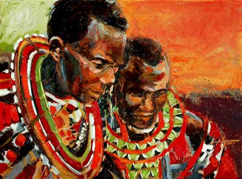 Masai Two Generations By Hyatt Moore Painter