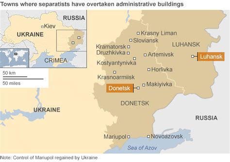Scheme and satellites photos view; Ukraine crisis in maps - BBC News