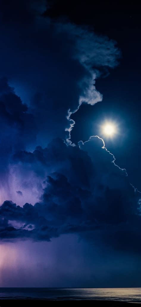 Lightning At Night Resolution Nature And Background 1080 X 2340