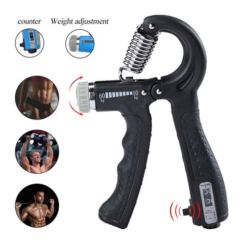 Sfit R Shape Adjustable Hand Grip Sports Strength Countable Exercise