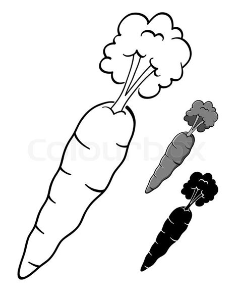 A Vector Illustration Of Carrots In Black And White