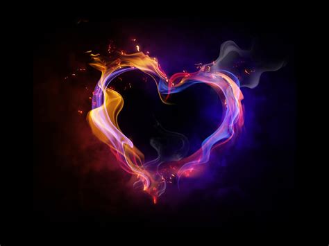 Fire Heart Love Hd Desktop Wallpaper Widescreen High Definition