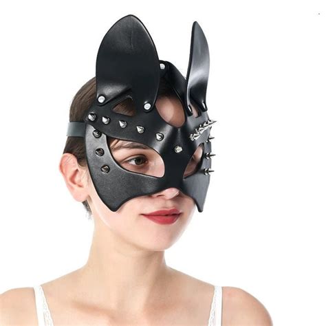 Face Cat Mask Face Mask Vegan Leather Cat Mask Bdsm Etsy