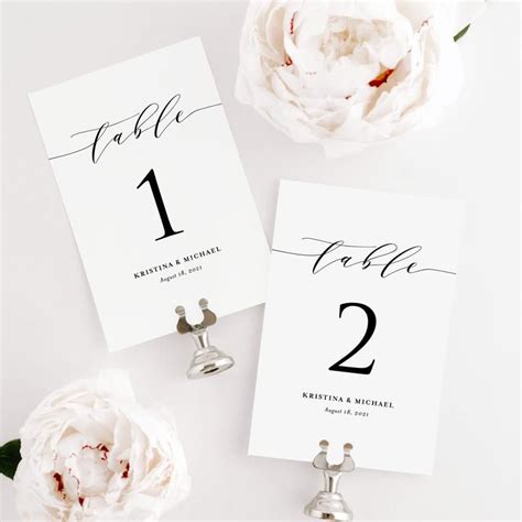 Printable Wedding Table Numbers Template Editable Katherine Etsy In