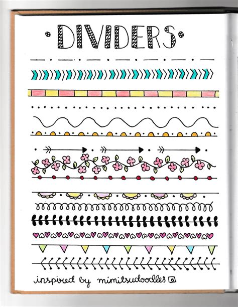 Marcos decorar hojas de cuaderno marcos para dibujos y. Some easy dividers to use in your journal. | Bullet ...