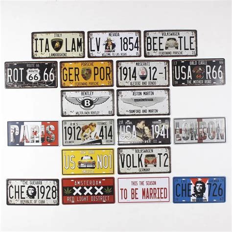 Wholesale 1530cm Retro Tin Signs Eagle Usa Route 66 License Plate Old