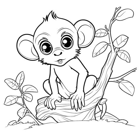 Bebek Maymun Boyama Sayfası Yazdır