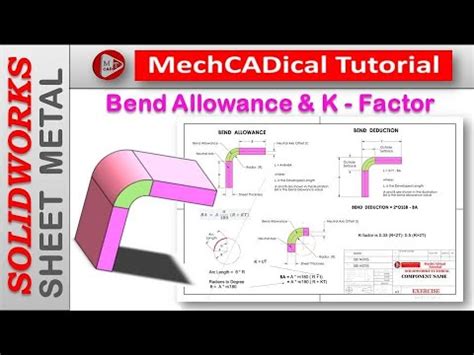 Bend Allowance K Factor Design Considerations In Solidworks Youtube