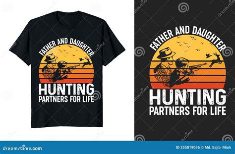 Father And Daughter Hunting Partners For Life Stock Vector