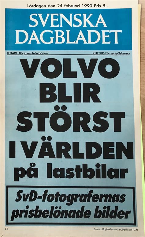 Starting june 8, 1942, svenska dagbladet became the first newspaper in sweden to publish the phantom strip on a daily basis. Löpsedel SVENSKA DAGBLADET 1990 (364411505) ᐈ Köp på Tradera