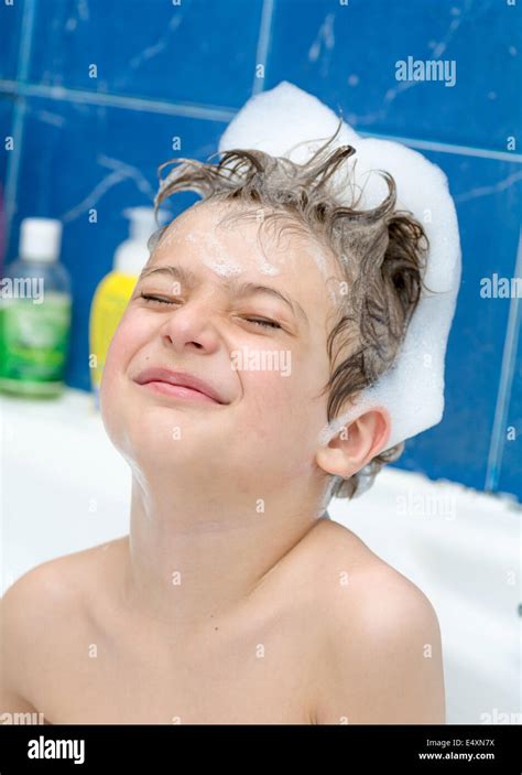 Boy In Soap Stock Photo Alamy