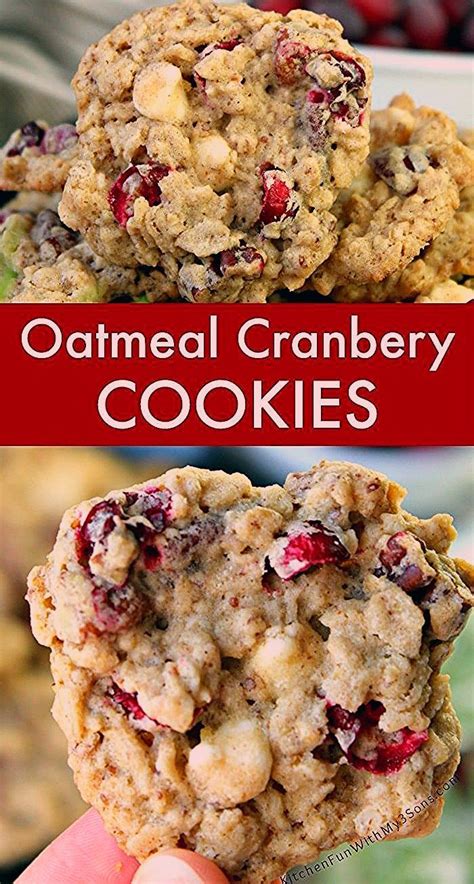 Cranberry Oatmeal Cookies With Fresh Cranberries Oats White Chocolate Chips And Pec Oatmeal