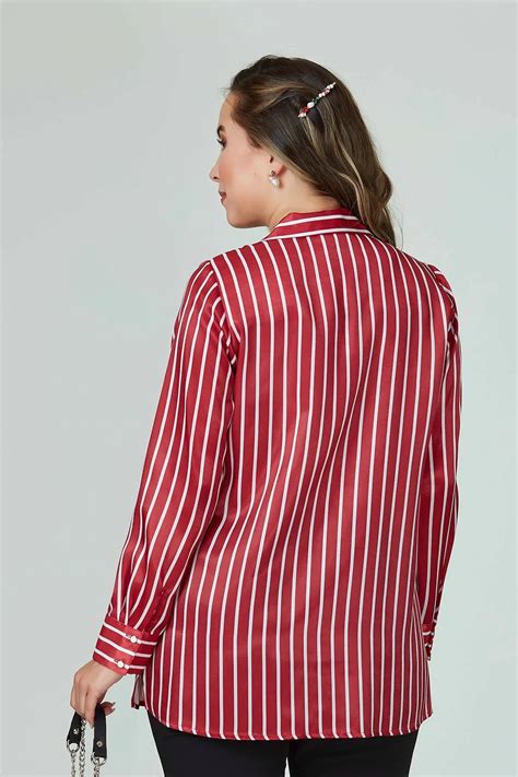 Women S Red Striped Shirt Beren Store