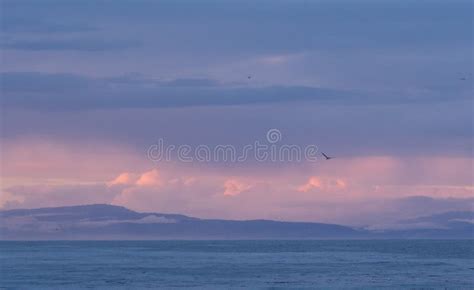 Sunset Over Ocean Stock Image Image Of Monterey Clouds 83631747