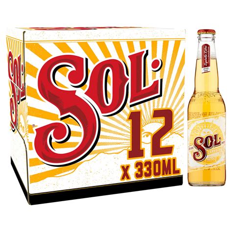 Sol Original Lager Beer 12 X 330ml Bottles Beer Iceland Foods