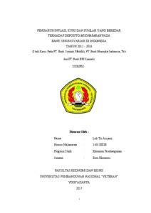PENGARUH INFLASI, KURS DAN JUMLAH UANG BEREDAR TERHADAP ...