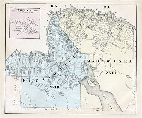 1877 map of madawaska cumberland county maine etsy