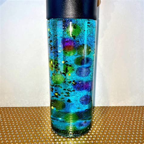 Sensory Bottle Calm Down Bottle Water Beads And Gold Glitter Etsy