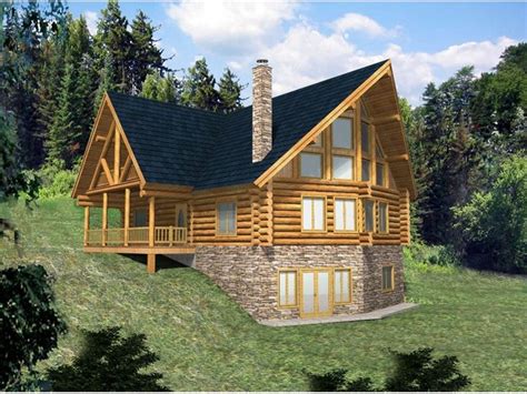 Lakefront Home Plans With Walkout Basement Beautiful Log Cabin Floor