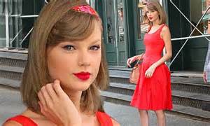 Taylor Swift Wears Flirty Red Dress Sky High Heels And