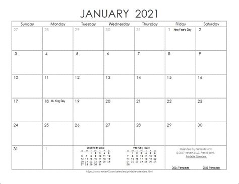 Printable Full Calendar 2021 Free Letter Templates