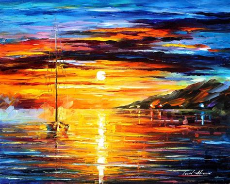 Calm Sailing — Palette Knife Oil Painting On Canvas By Leonid Afremov