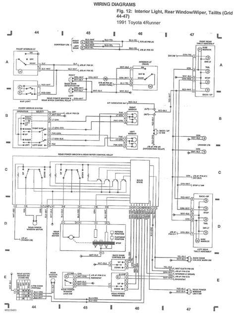 1994 Toyota 4runner 4 Runner Wiring Diagrams Schematics Set