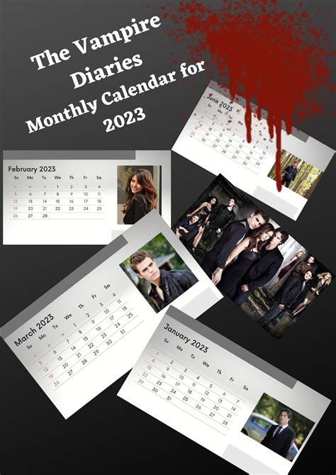 The Vampire Diaries Monthly Digital Calendar 2023 Etsy In 2023