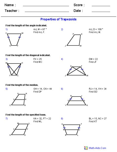 Worksheets are quadrilaterals, name period gl u 9 p q, essential questions enduring understanding with unit goals, chapter 6 polygons quadrilaterals and special parallelograms, lesson 41 triangles and. homework properties of parallelograms worksheet answers