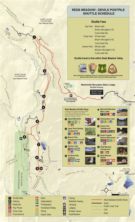 Mammoth Lakes Shuttle Map