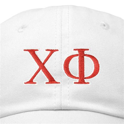 Chi Phi Fraternity Greek Letters Ball Cap Embroidered Hat White