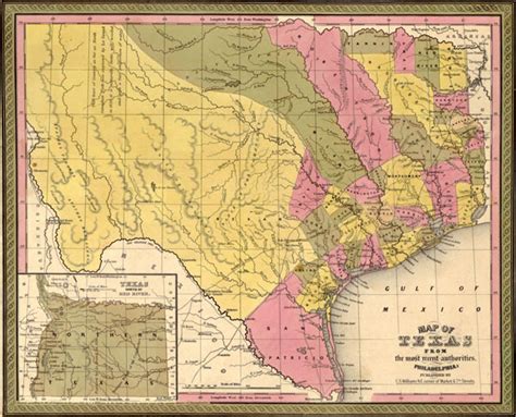 Mississippi 1846 Mitchell Old State Map Reprint Old M