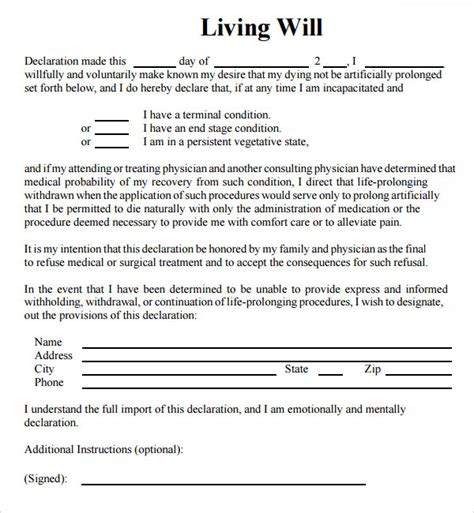 2023 Living Will Form Fillable Printable Pdf And Forms Handypdf