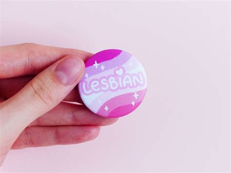 lesbian flag 38mm pin badge pastel fairy kei queer lgbt etsy