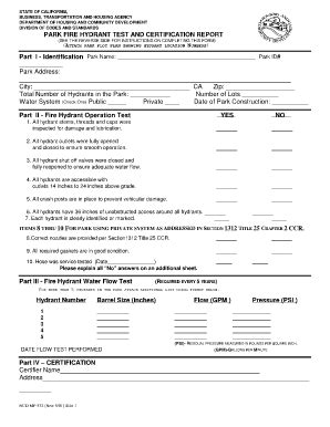 Nfpa Fire Hydrant Inspection Form