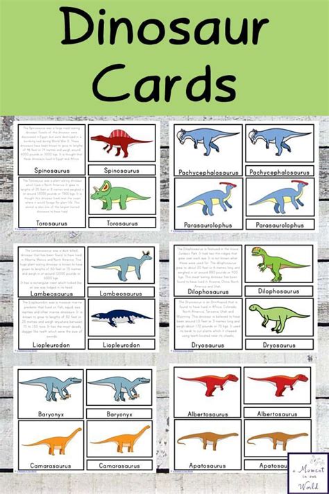 {FREE} Printable Dinosaur Cards | Dinosaur facts for kids, Dinosaurs