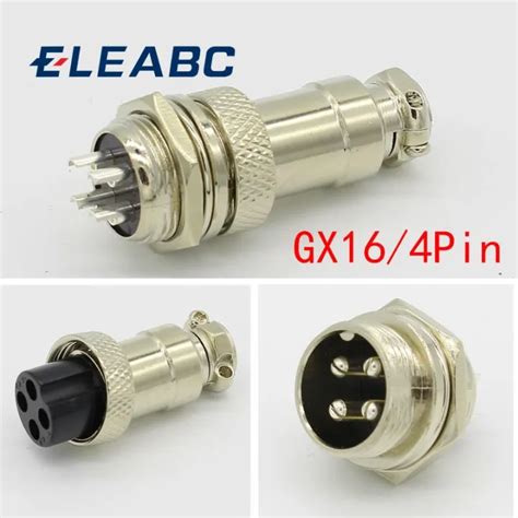 1set Gx16 4 Pin Male And Female Diameter 16mm Wire Panel Connector L72
