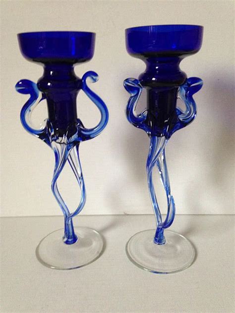 Blue Candle Holders Votive Candle Holder Cobalt Blue Glass Etsy Uk Blue Candle Holders Blue