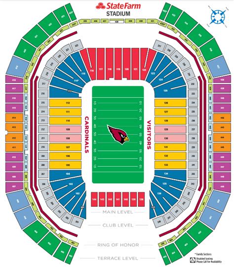 Arizona Cardinals Interactive Seating Chart With Seat Views