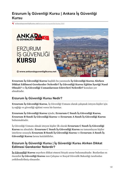 PDF Erzurum İş Güvenliği Kursu Erzurum İş Güvenliği