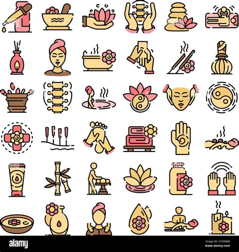 Massage Icons Vector Flat Stock Vector Image And Art Alamy