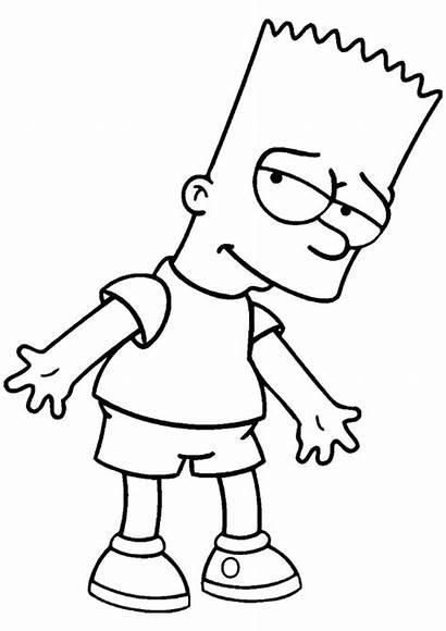 Coloring Bart Simpson Printable Simpsons Funny Looking