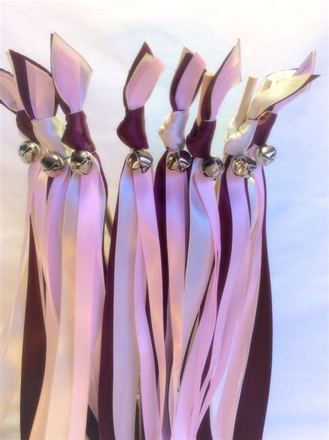 150 Wedding Ribbon Wand Burgundy Ivory And Light Pink With Etsy