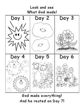 Day six creation coloring page. Creation coloring page by Mrs Pines Ministry Resources | TpT